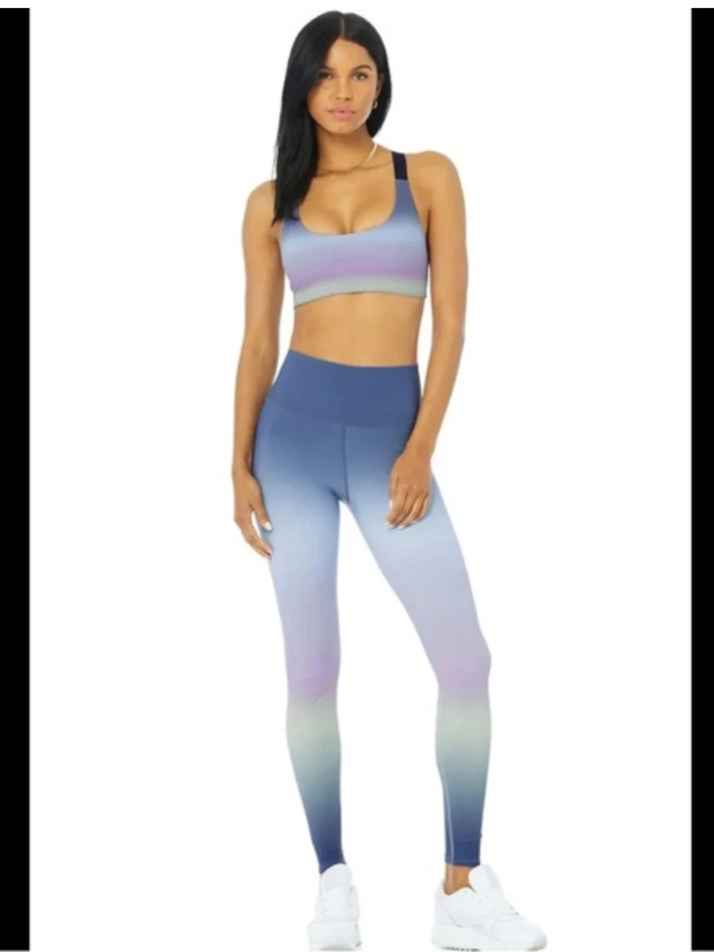 NWT Alo Sunset Yoga Vapor Gradient Dusk Take Charge Bra in Dusk Sky - S